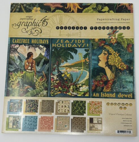 Graphic 45 Tropical Travelogue 12 x 12 Scrapbook Paper Pad. Retired - 第 1/6 張圖片