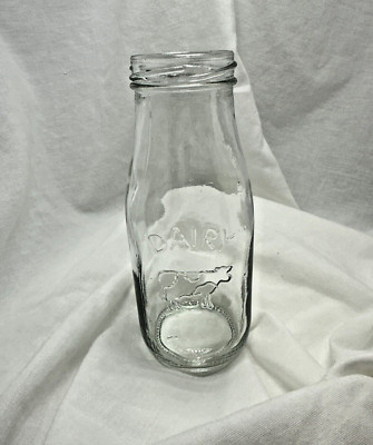 6'' Cow ''DAIRY'' Glass/Milk Bottle  So Many Possibilities for These Cute Bottles! 