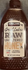 Kirkland Signature GREAT LAKES RAW Unfiltered HONEY 48 oz Bottle 3 Lbs GRADE A