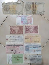 Lot 11 Italian banknotes five thousand twelve lire Tripoli Novara Brescia Ibi