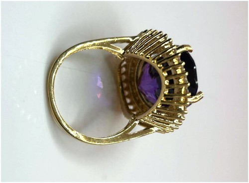 13.36ctw Diamante Y Amatista Hecho En 18K Oro Amarillo - Imagen 4 de 14