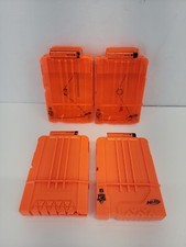 Lot of 4 Genuine Nerf N-Strike Soft Dart Gun 6 Round Magazine Clips Orange