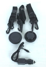 Camera Accessory Bundle 3 Straps 1 Canon Lens Box 1 Olympus Lens Box Car Chager