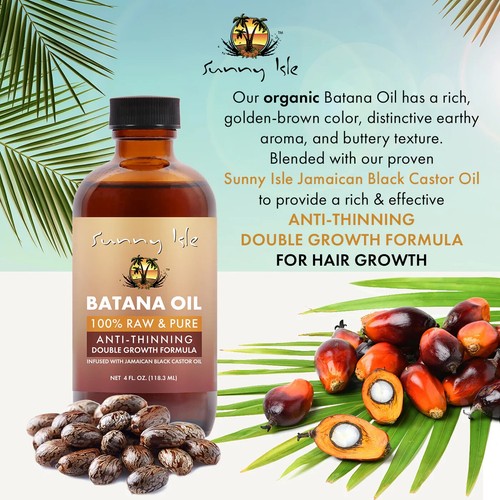 Aceite de batana antiadelgazamiento Sunny Isle infundido con aceite de ricino negro jamaicano 4 oz - Imagen 4 de 4