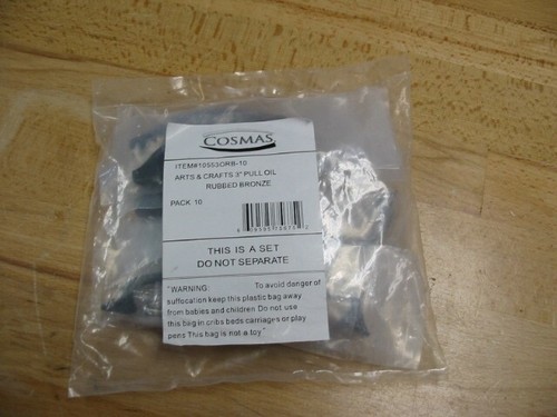 *10 Pack* Cosmas Cabinet Hardware Oil Rubbed Bronze Handle Pulls - #10553ORB - Picture 2 of 2