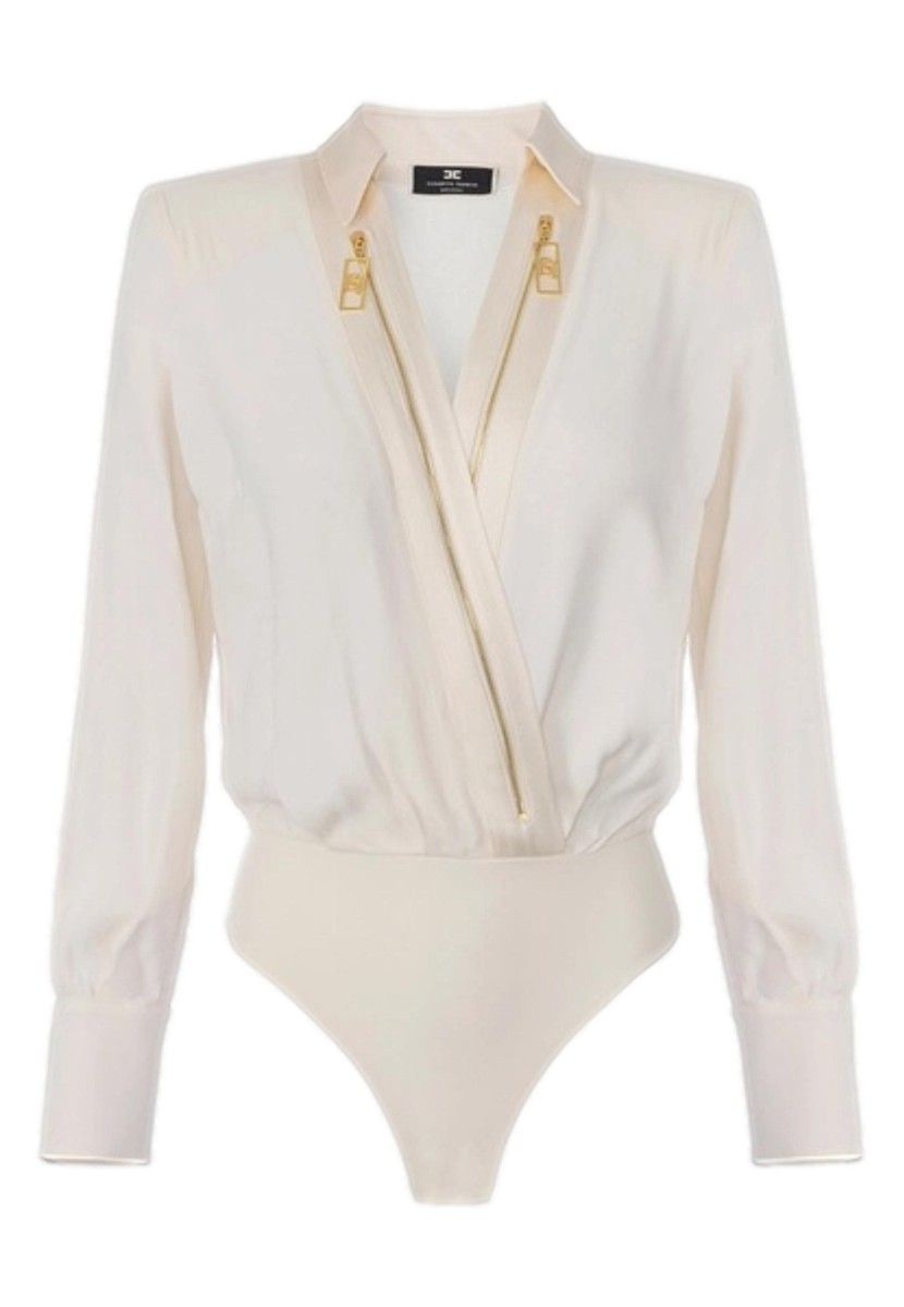NWT ELISABETTA FRANCHI BUTTER GEORGETTE AND SATIN BODY SHIRT NWT ELISABETTA FRANCHI BUTTER GEORGETTE AND SATIN BODY SHIRT