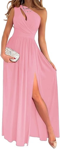 LYANER Women's One Shoulder High Split Cutout Sleeveless Elegant Sexy Cocktail S - Picture 4 of 6