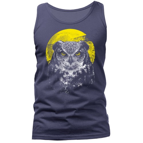Night Owl Wilderness Wildlife Outdoor Nature Moon Animals Tank Top - Picture 7 of 7