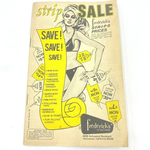 1975 Fredericks of Hollywood Lingerie Catalog Drawn Illustrations 63 pgs BK22