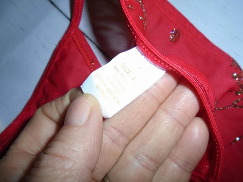NWT Red & Glitter Gold & Charm Vintage Y2K Women's String Bikini Panties L 7 - Picture 5 of 5