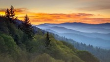 Landscape nature mountains clouds sky trees forest mist Custom Gaming Mat Desk