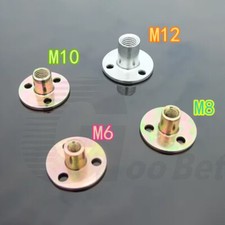 M6 M8 M10 M12 base redonda tuerca en T tres agujeros Brad tuerca de placa de hierro muebles tuerca