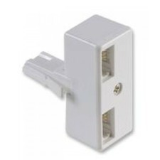 Quality BT Double Plug In 2 Way Telephone Phone Socket Adaptor Connector 100179