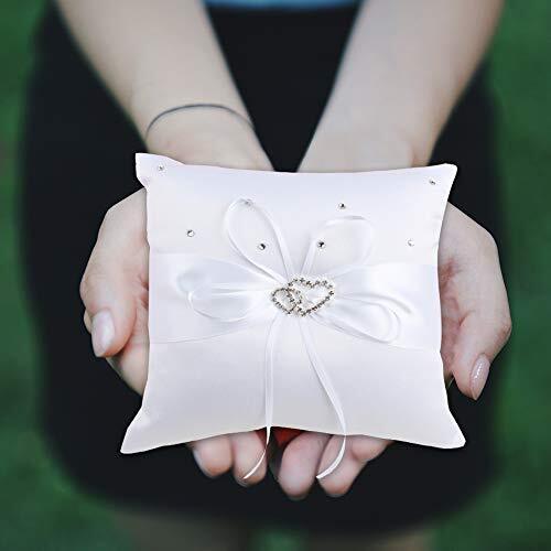 Wedding Ring Pillow Ring Bearer Pillow Wedding Ring Holder for Wedding() White - Bild 4 von 7