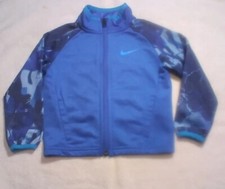 NIKE Boys Toddler 24 Months Blue w/Graphic Print Sleeves Lightweight Jacket