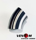 2.25" INCH 57mm 45 Degree Zero Leg Mandrel Bend 304 Stainless Exhaust Pipe Tube