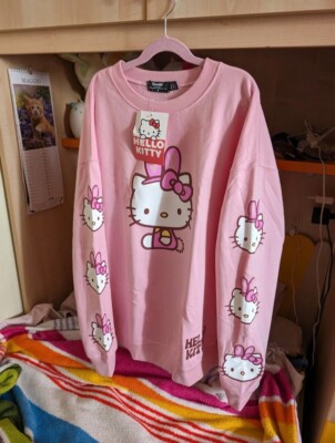 NEU MIT ETIKETT New Girl Order NGO Hello Kitty Sanrio Pink Bunny Pullover Größe 8 UK