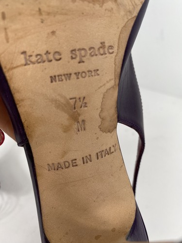 Kate Spade pompa glaciale in pelle di vitello taglia 7,5 viola uva - Foto 9 di 10