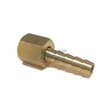1/4 HOSE ID TO 1/4 45° FEMALE SAE FLARE BRASS SWIVEL CONNECTOR FUEL/AIR/WOG