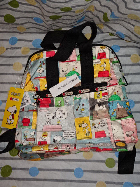 Peanuts X Lesportsac Snoopy Patchwork a backpack for  display picture 2