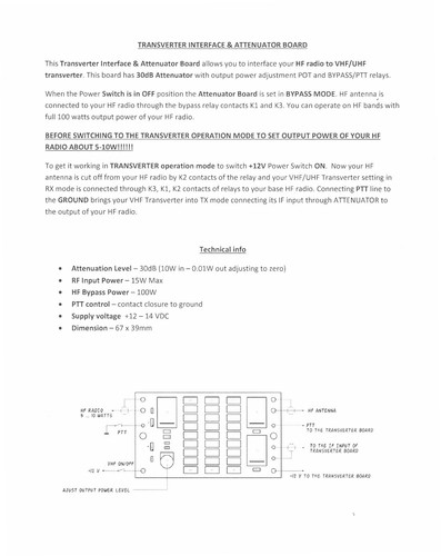 Płyta interfejsu tłumika / transwertera 50 70 144 222 432 Mhz VHF UHF ham radio - Zdjęcie 5 z 5