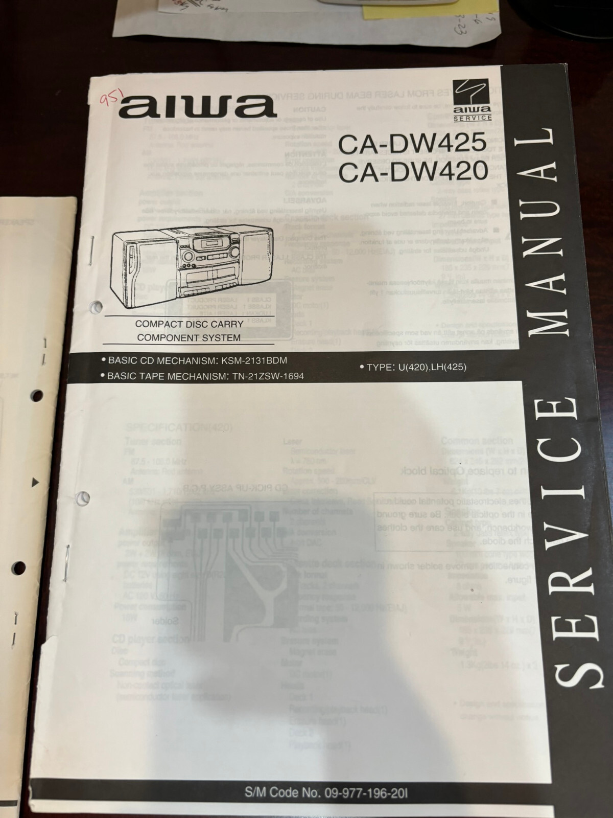 Aiwa CA-DW420 vintage audio equipment - eBay listing photo 4