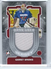 RARE 2012-13 Between the Pipes GARRET SPARKS Game-Used jersey silver #M-55
