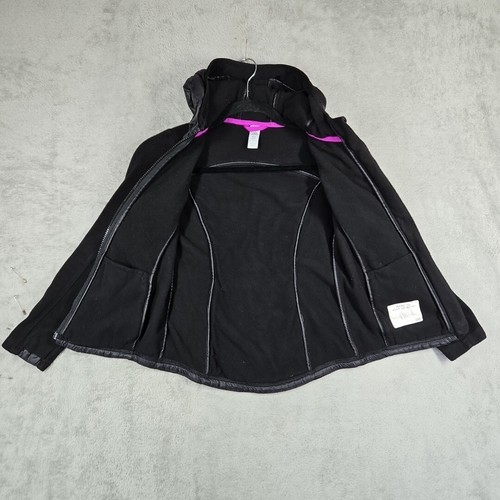 Athleta Girl Kid's Warm Fuzzy Jacket Puffer Coat Reversible in Black Sz S/7 EUC - Picture 3 of 16