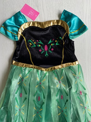 super ANNA Eiskönigin FROZEN Mädchen KLEID KOSTÜM Fasching 128/134 Karneval NEU - Bild 3 von 12