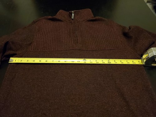 Van Heusen Flex Sweater Knit 1/4 Zip Pullover Jacket Mens Size Large Rust Red  - Picture 8 of 12