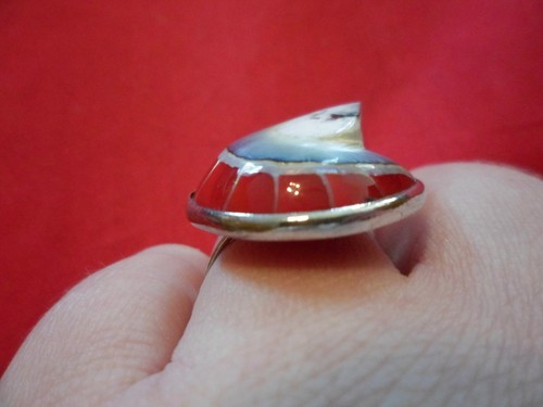 Kunsthandwerk gefertigter Ring Muschel 925 Sterling Silber verstellbar - Bild 5 von 5