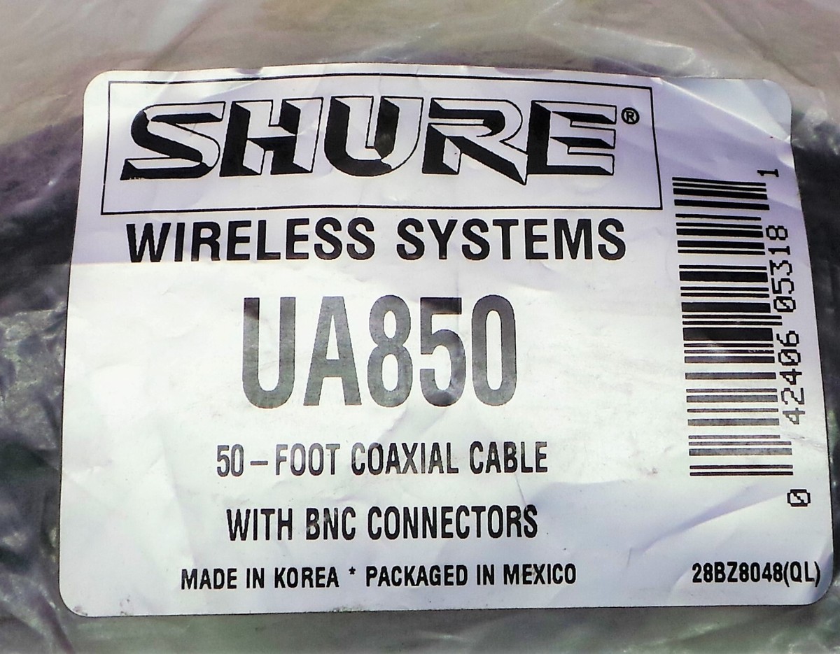 SHURE UA850 50 Foot Coaxial Cable with BNC Connectors. | eBay