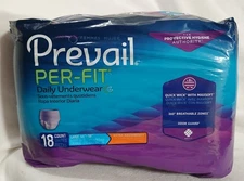 Prevail Per-Fit Daily Underwear - Large Size - 18 Count - Women Quick-Wick