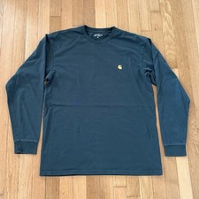 Carhartt WIP Chase LS Shirt Medium Forest Green Moss Logo Long Sleeve