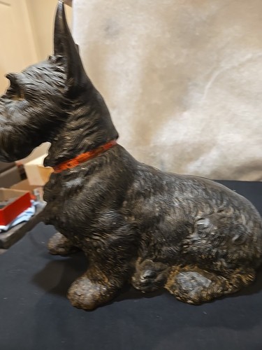 ANTIQUE HUBLEY 16" SCOTTISH TERRIER CAST IRON DOG DOORSTOP USA HUGE SCOTTIE DOG - Picture 5 of 23