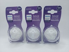 3 Philips Avent 2pk Natural Response Baby Bottle Nipple - Newborn Flow 1 Total 6