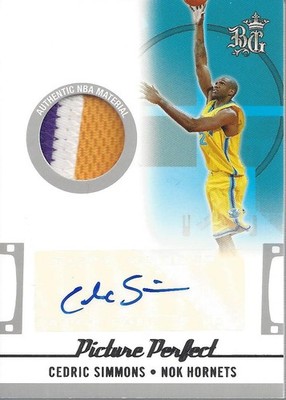 2006-07 Topps Big Game Picture Perfect Patch Auto #CS Cedric Simmons Jersey /99