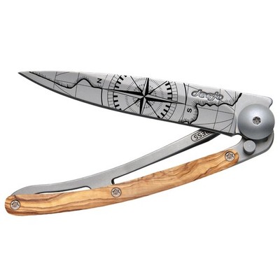 deejo - 37G Folding Pocket Knife with Belt Clip - Terra Incognita Design, 3.7...