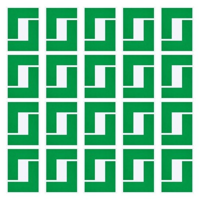 64Pack 5S Location Marking Corners L-Shape Floor Marking Tape Green