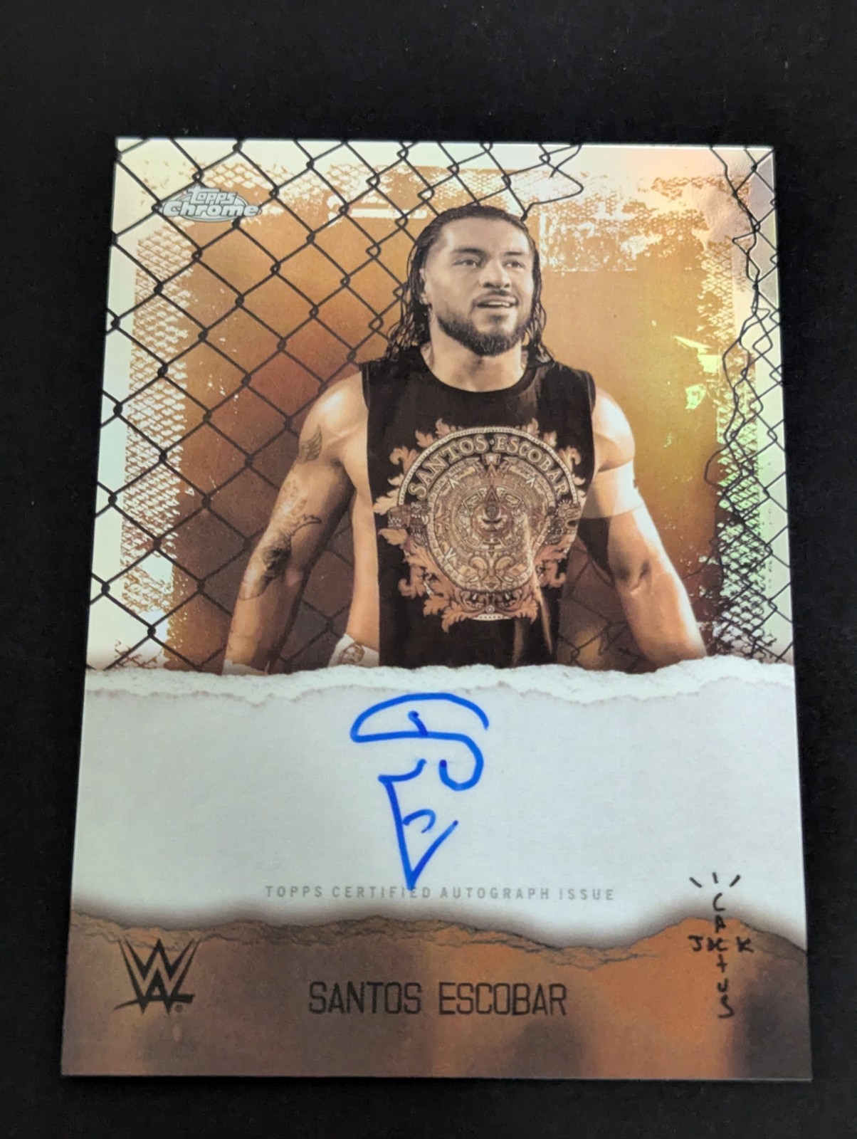 2025 Topps Chrome Cactus Jack WWE Astro Knights Auto Santos Escobar FCZX