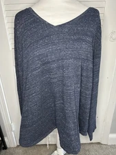 Women’s Plus Size 2X Sonoma The Everyday Tee Long Sleeve Navy Blue Basic Top