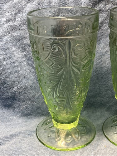 Menge 2 Diadem Sandwich Grün Vertiefung Glas Becher Chantilly Fuß Eistee - Bild 2 von 5