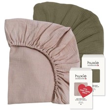 24 x 38 Mini Crib Sheets - Organic Cotton Muslin Fitted Crib Sheet Fitted for...