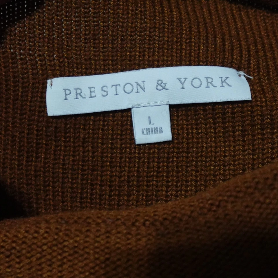 Preston & York Sweater Women's Large Brown Ribbed Knit Pullover - Image 2 of 4