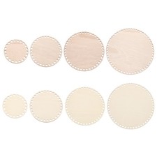 4"/6"/8"/10" Dia 8 Pcs Round Crochet Basket Bottom, Brown/Wood Color