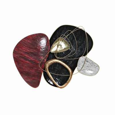 Wanddekoration DKD Home Decor 8424001810611 Sixties abstrakt Rot Schwarz Gold