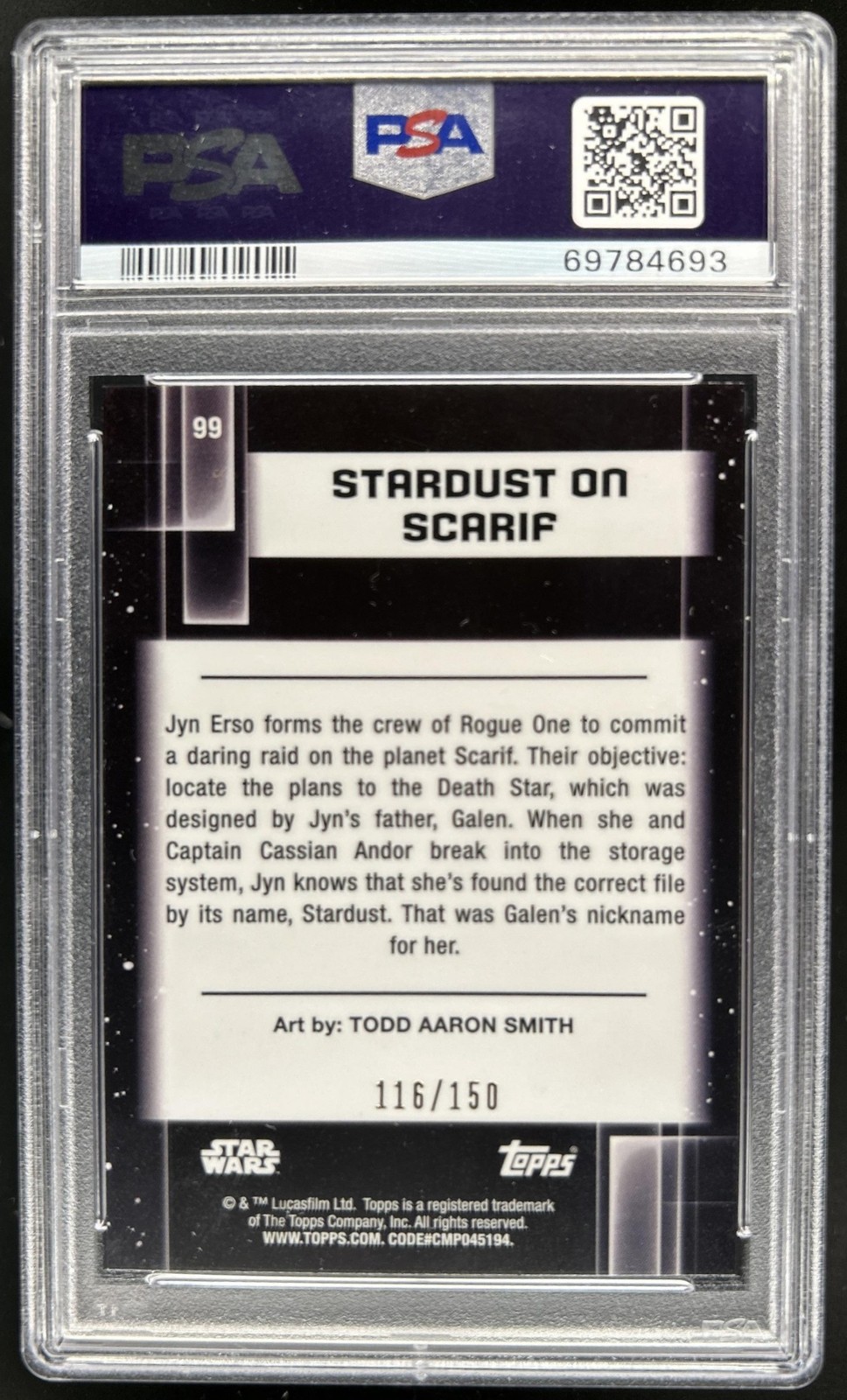 2021 Topps Star Wars Galaxy Stardust on Scarif Atomic Refractor #/150 PSA 10 view 2