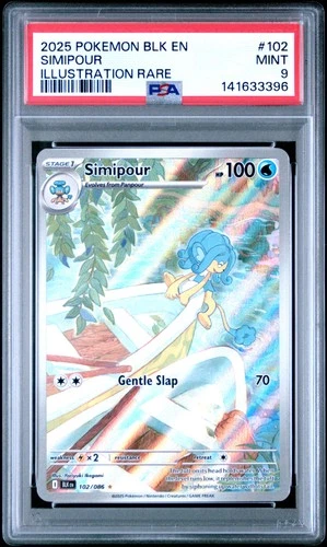 2025 POKEMON BLK EN-BLACK BOLT ILLUSTRATION RARE #102 SIMIPOUR PSA 9
