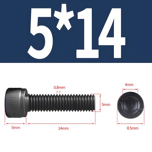 M5 (5mmØ) SOCKET CAP SCREWS HIGH TENSILE 12.9 ALLEN KEY BOLTS HEX HEAD DIN 912 - Picture 8 of 48