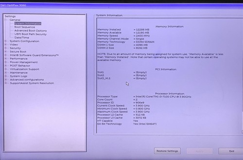 Dell OptiPlex 3050 SFF Core i3-7100 3.90GHz 12GB 256GB SSD Windows 11 Desktop PC - 第 8/9 張圖片